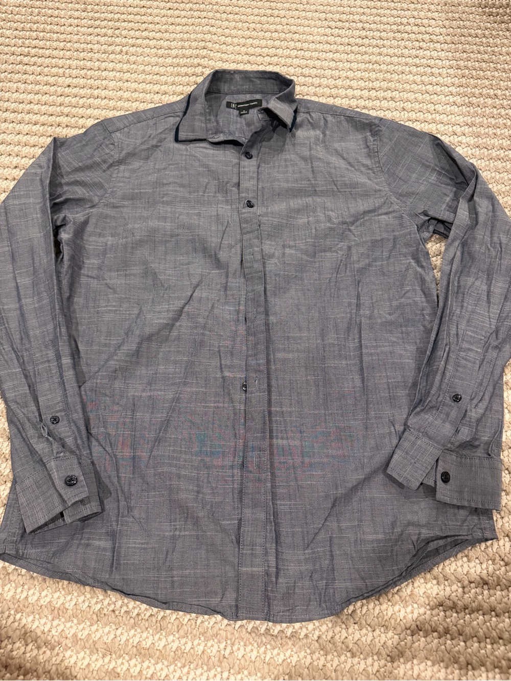 INC International Concepts Men's Button-Down Shirt - Blue Gray